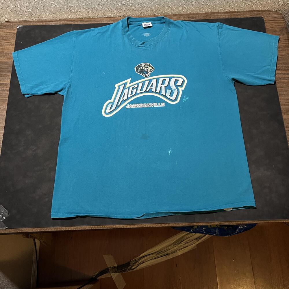 Vintage Jacksonville Jaguars Shirt Men 2XL Teal NFL Football CSA Thrash Distress